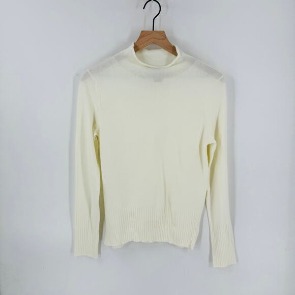 French Connection Babysoft Roll Neck Sweater White Long Sleeve Pullover Size M - Picture 2 of 7
